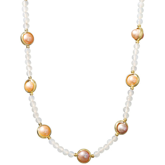 Collar de Saturno con Perlas de Agua Dulce Genuinas