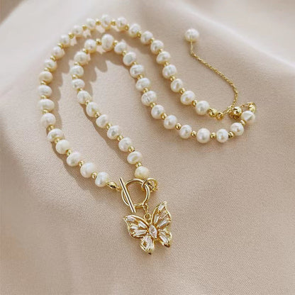 Genuine Freshwater Pearl Butterfly Necklace
