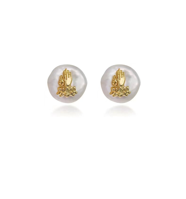 Pendientes Midas Touch de perla barroca genuina