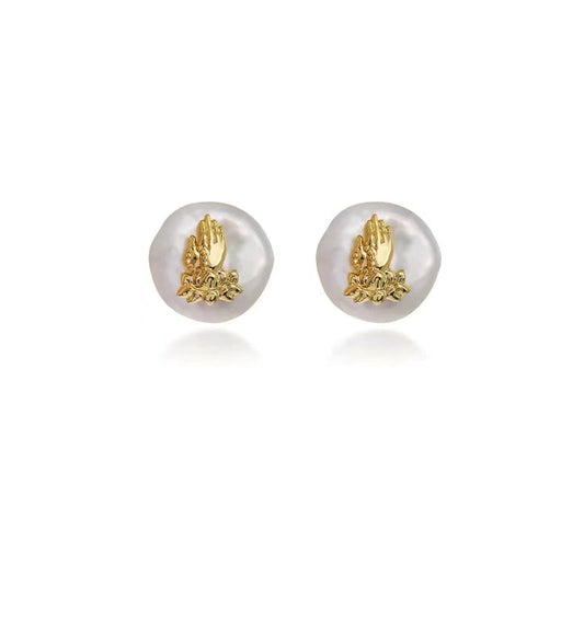 Pendientes Midas Touch de perla barroca genuina