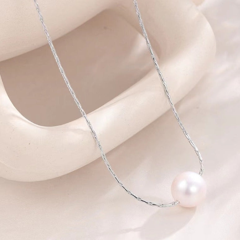 Collar Planet de plata maciza S925 con auténtica perla de agua dulce