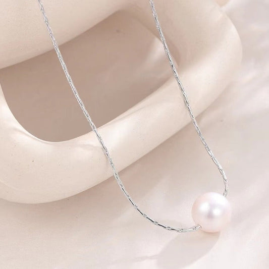 Collar Planet de plata maciza S925 con auténtica perla de agua dulce