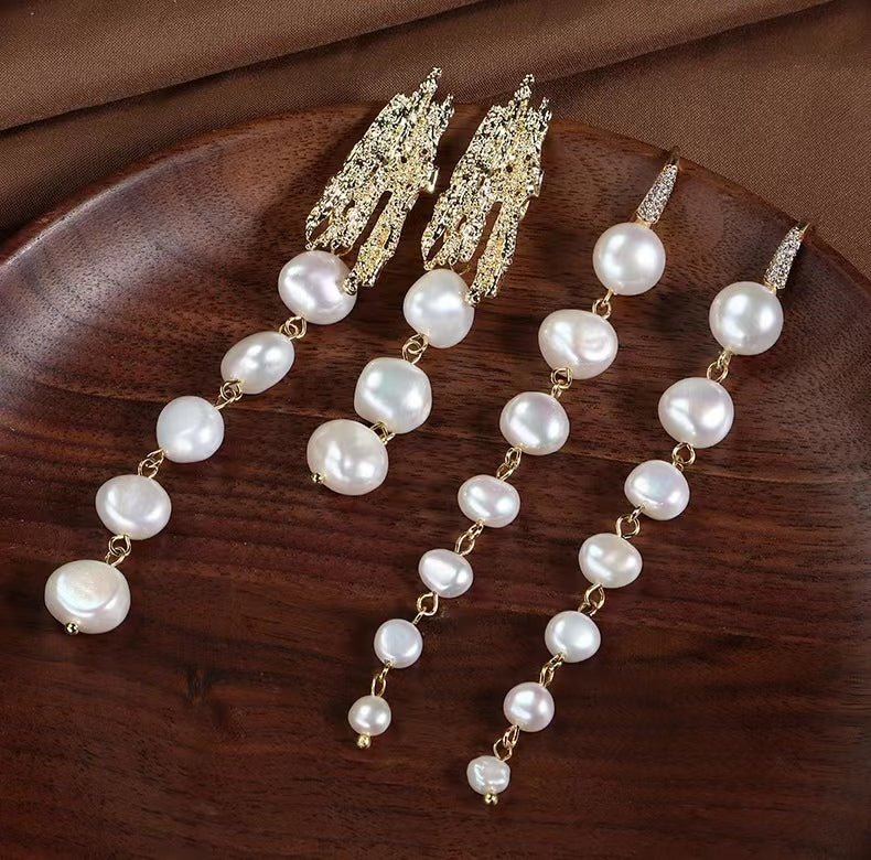 Pendientes Dream Tears de perla de agua dulce genuina