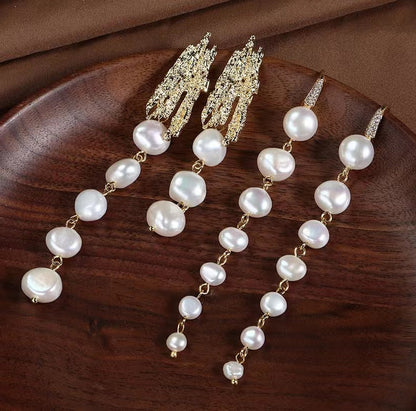 Boucles d'oreilles Dream Tears en perles d'eau douce véritables