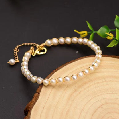 Bracelet Demi-Perle d'Eau Douce Véritable (Édition Limitée)