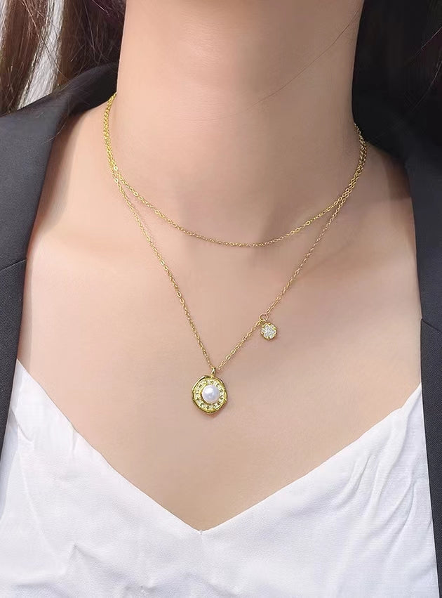 Collier Sun Radiance en argent massif S925 avec perles baroques authentiques