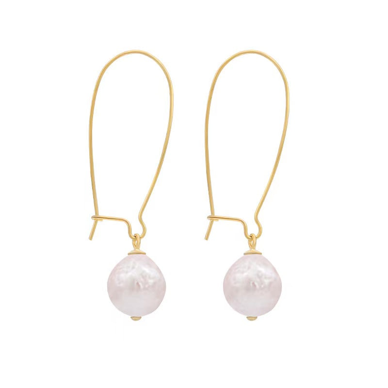Boucles d'oreilles Afterglow en argent massif S925 avec véritable perle d'eau douce