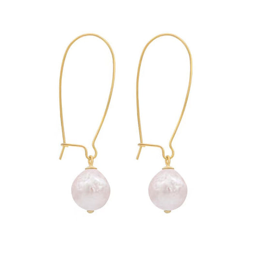 Boucles d'oreilles Afterglow en argent massif S925 avec véritable perle d'eau douce