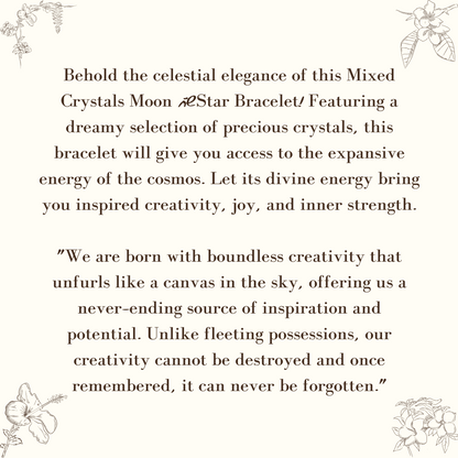 Mixed Crystals Moon &Star Energy Bracelet