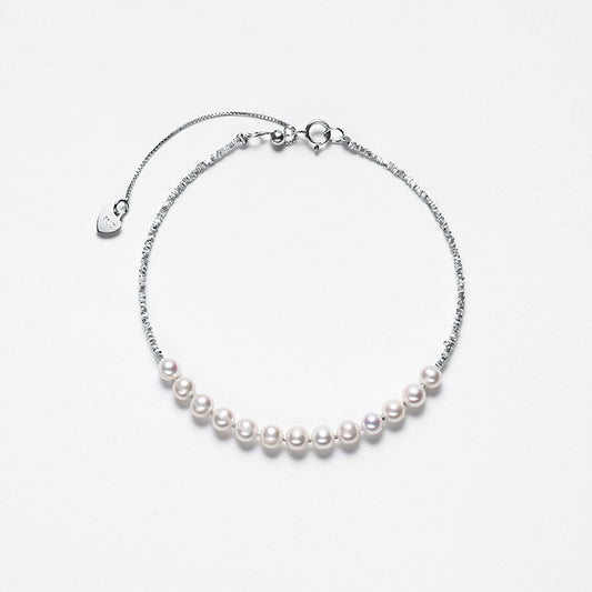 Genuine Freshwater Pearl Solid S925 Silver Limerence Bracelet