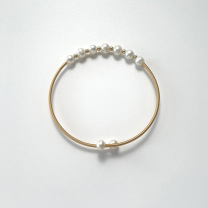 Genuine Freshwater Pearls Adjustable Open Bangle