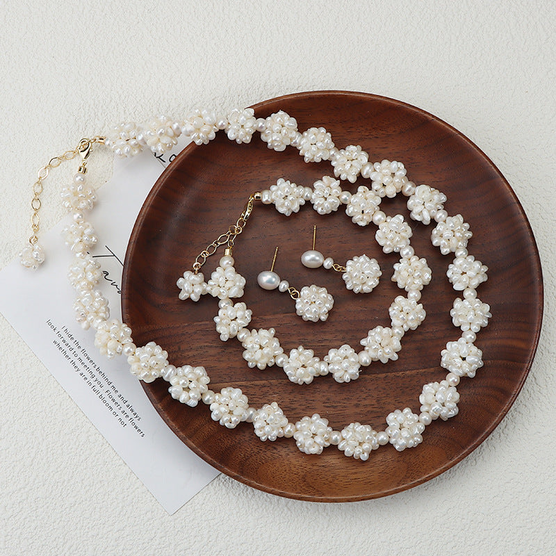 Genuine Freshwater Baroque Pearl Kew Garden Set