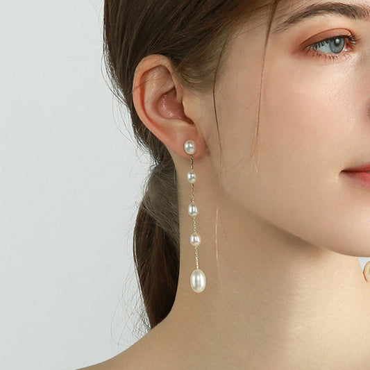 Genuine Freshwater Pearls Morning Tear Earrings