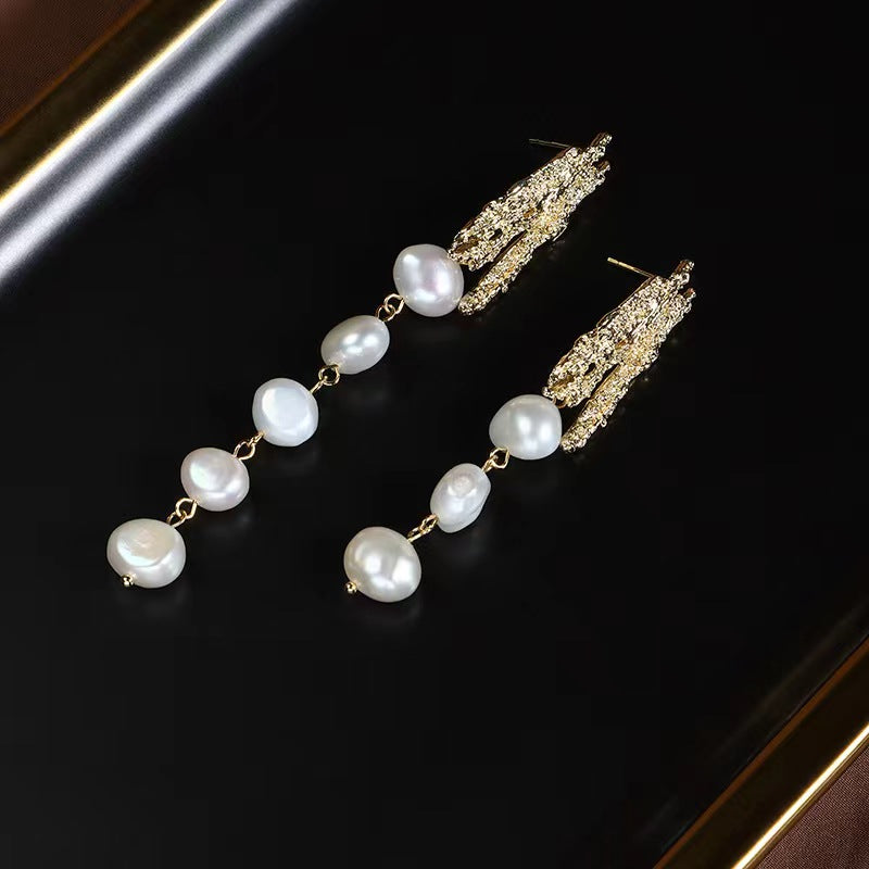 Pendientes Dream Tears de perla de agua dulce genuina
