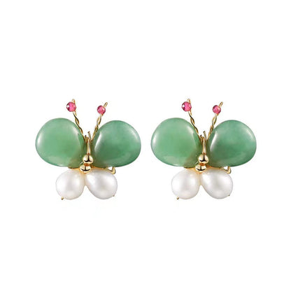Genuine Freshwater Pearl Butterfly Earrings