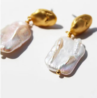 Genuine Freshwater Baroque Pearl Emma Earrings