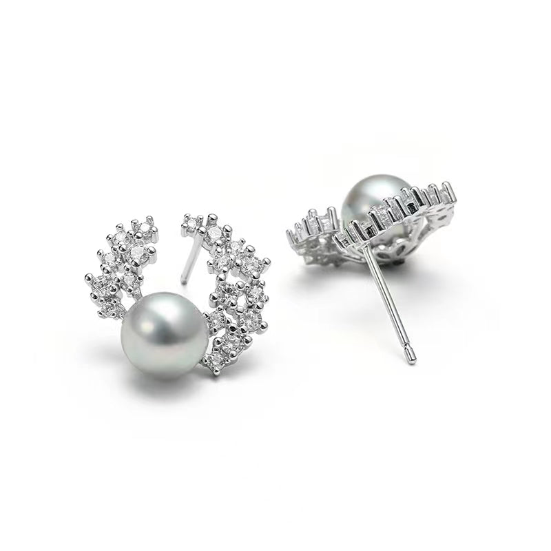 Boucles d'oreilles Enid en véritable perle d'Akoya