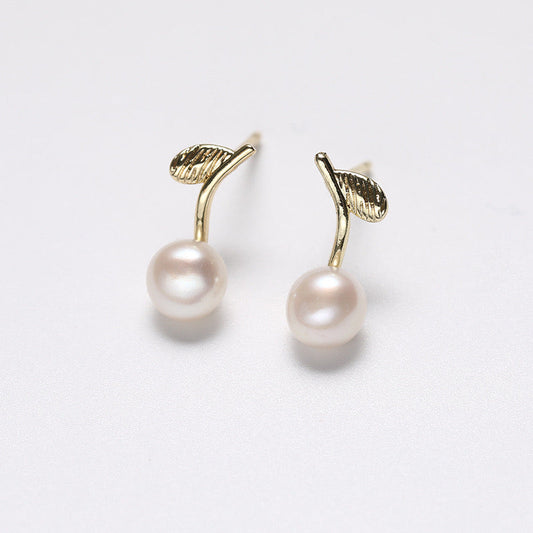 Boucles d'oreilles en argent massif S925 avec perles d'eau douce véritables
