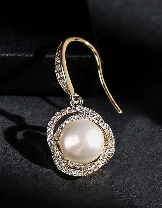 Genuine Freshwater Pearl Galaxy Earrings