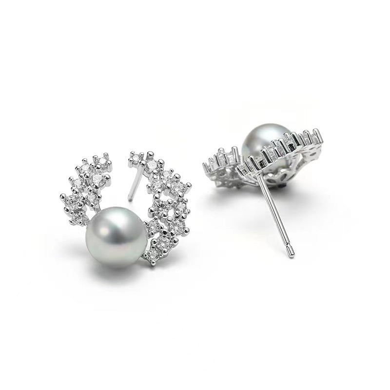 Boucles d'oreilles Enid en véritable perle d'Akoya