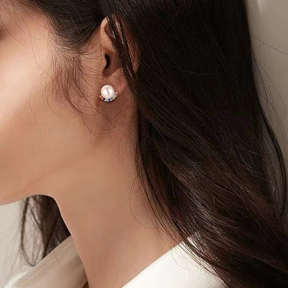 Boucles d'oreilles Rainbow Bridge en perles d'eau douce véritables