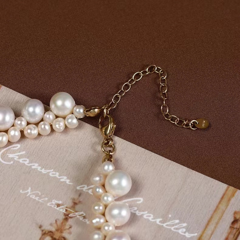 Collar de la Diosa del Resplandor con Perlas de Agua Dulce Genuinas