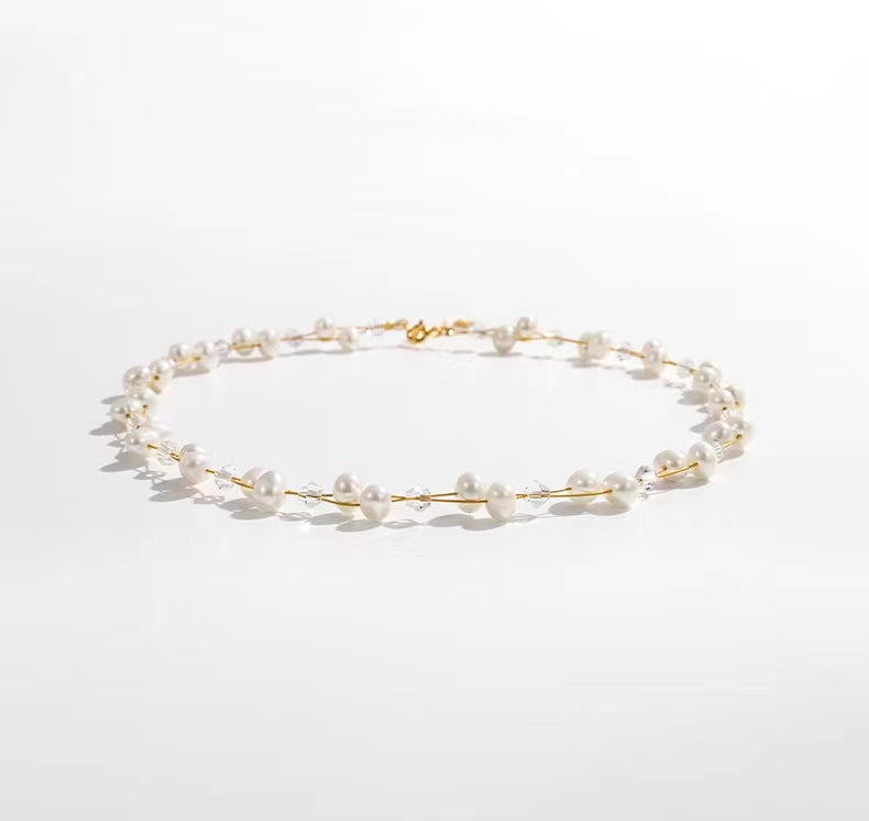 Collar de perlas de agua dulce genuinas de Marlais