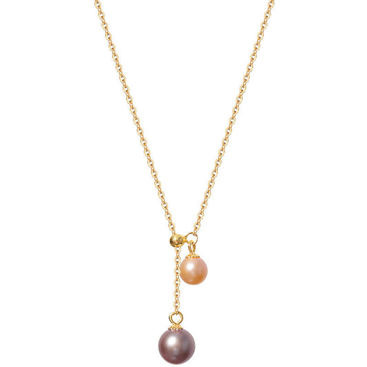 Collar de Sol y Luna con Perlas de Agua Dulce Genuinas