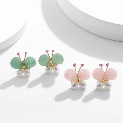 Genuine Freshwater Pearl Butterfly Earrings