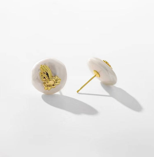 Pendientes Midas Touch de perla barroca genuina