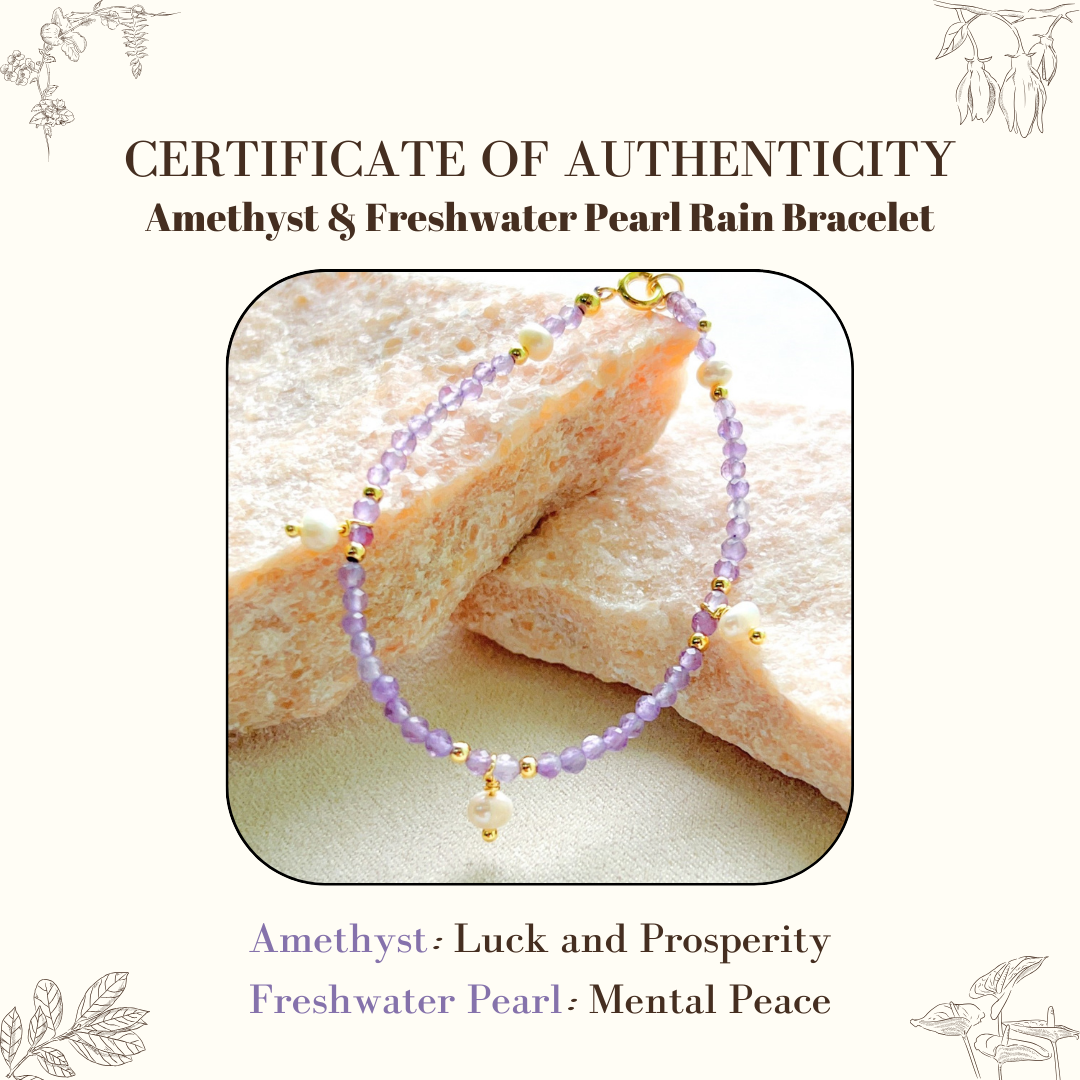 Pulsera Rain de Amatista y Perlas de Agua Dulce