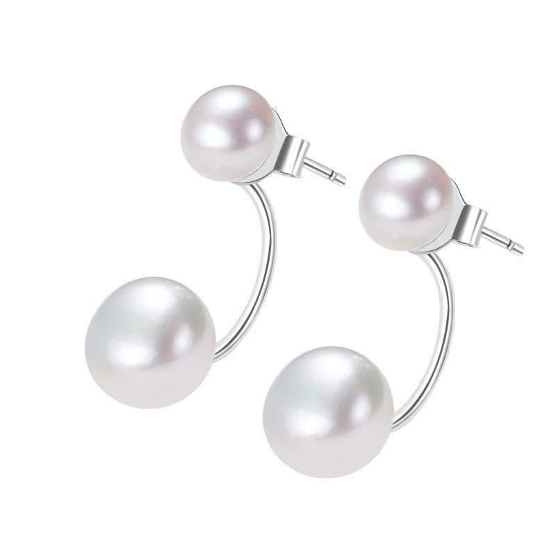 Brass Plated with 18K Gold  Genuine Freshwater Pearl Alberta Earrings