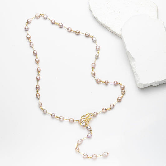 Genuine Freshwater Pearl Autumn Leaf Necklace