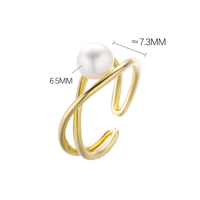 Genuine Freshwater Pearl S925 Silver God's Eye Ring