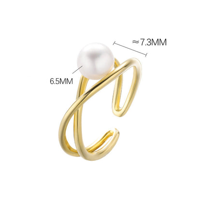Genuine Freshwater Pearl S925 Silver God's Eye Ring