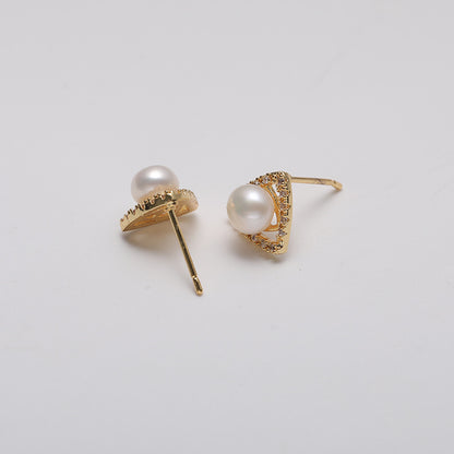 Genuine Freshwater Pearl Solid 925 Silver Trié Earrings