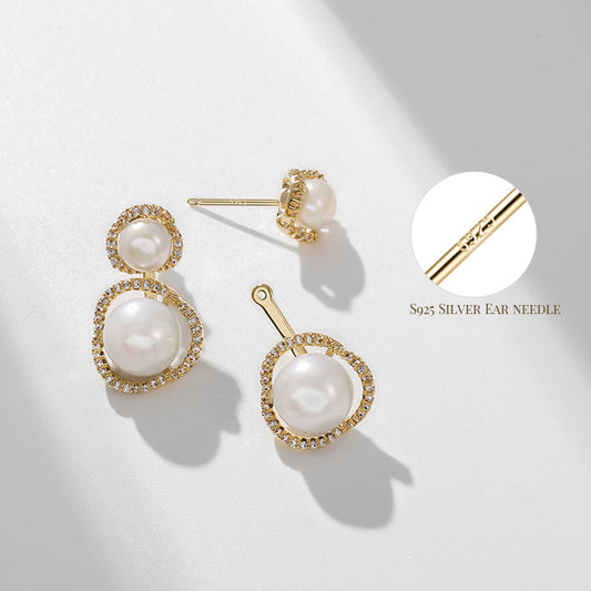 Genuine Freshwater Pearls Happy Duo Earrings