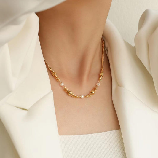 Genuine Freshwater Baroque Pearl Siren Necklace