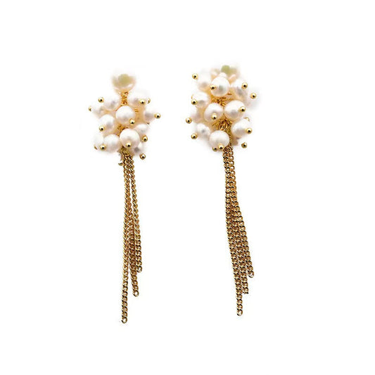 Pendientes Galaxy Fall de Perla de Agua Dulce Genuina