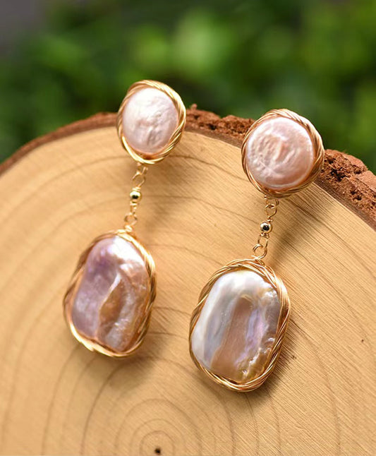 Boucles d'oreilles Long Island en véritables perles d'eau douce baroques (édition limitée)