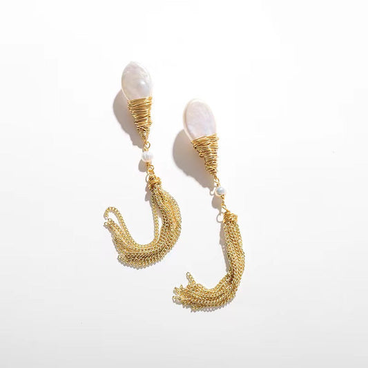 Pendientes Cleopatra de auténtica perla barroca