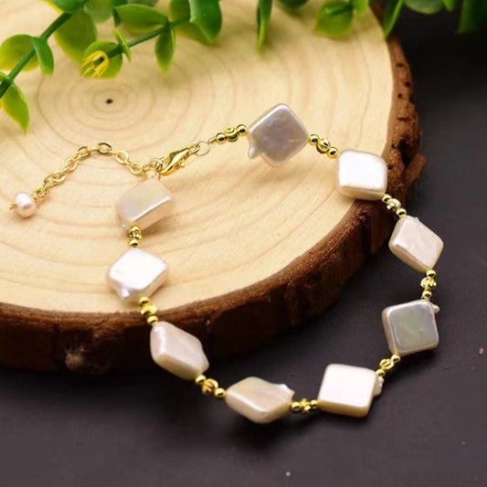 Genuine Freshwater Baroque Pearl Square Bracelet (Limited Edition)