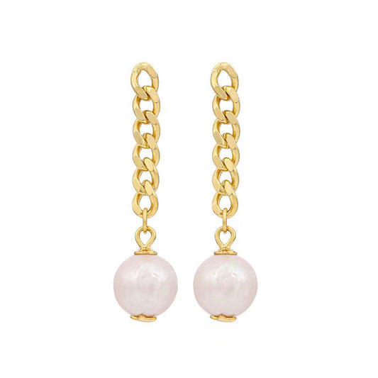Boucles d'oreilles en argent massif S925 avec véritable perle baroque