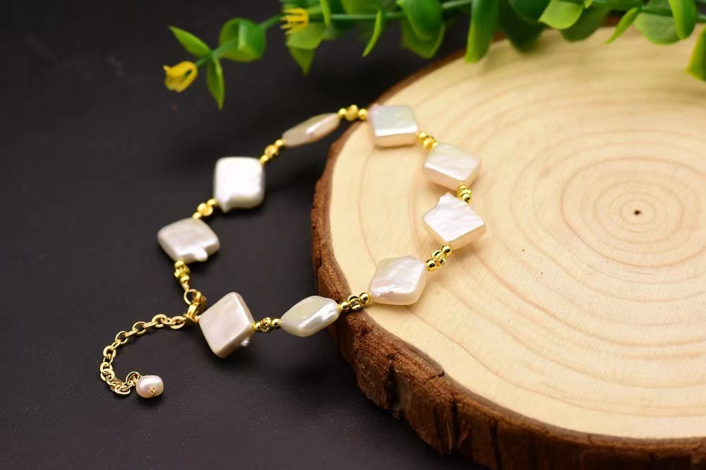 Genuine Freshwater Baroque Pearl Square Bracelet (Limited Edition)