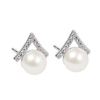 Conjunto de plata maciza S925 con auténtica perla de agua dulce