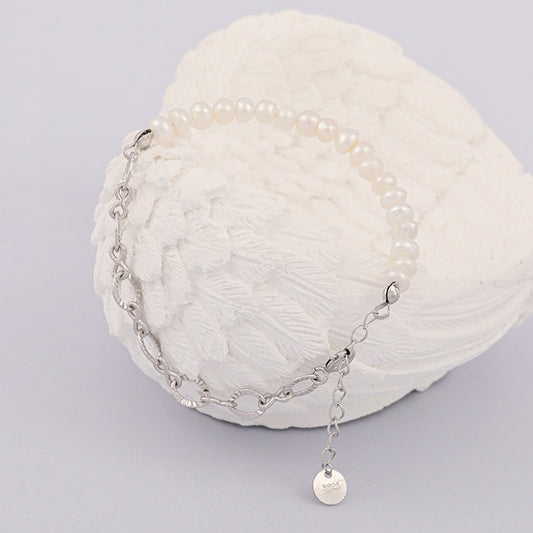Genuine Freshwater Pearl S925 Silver Goddess Bracelet