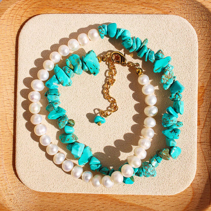 Genuine Freshwater Pearl Turquoise Necklace