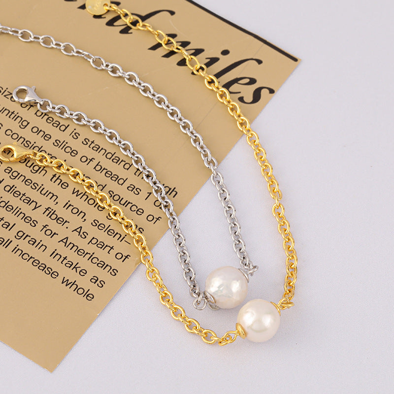 Genuine Baroque Pearl S925 Silver Myth Chain Bracelet