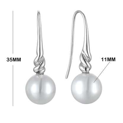 Genuine Freshwater Pearl S925 Silver Twist Earrings
