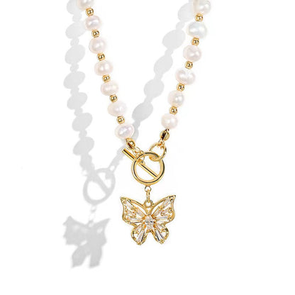 Genuine Freshwater Pearl Butterfly Necklace